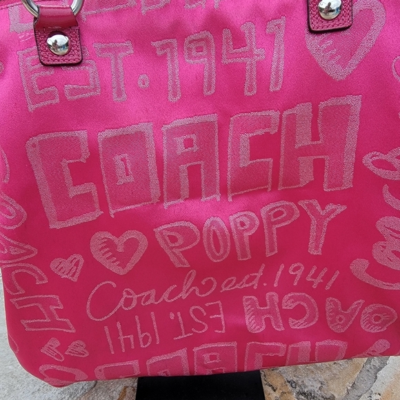 Coach Poppy Storypatch Hot Pink Glam Limited Edition Tote - Picture 8 of 15